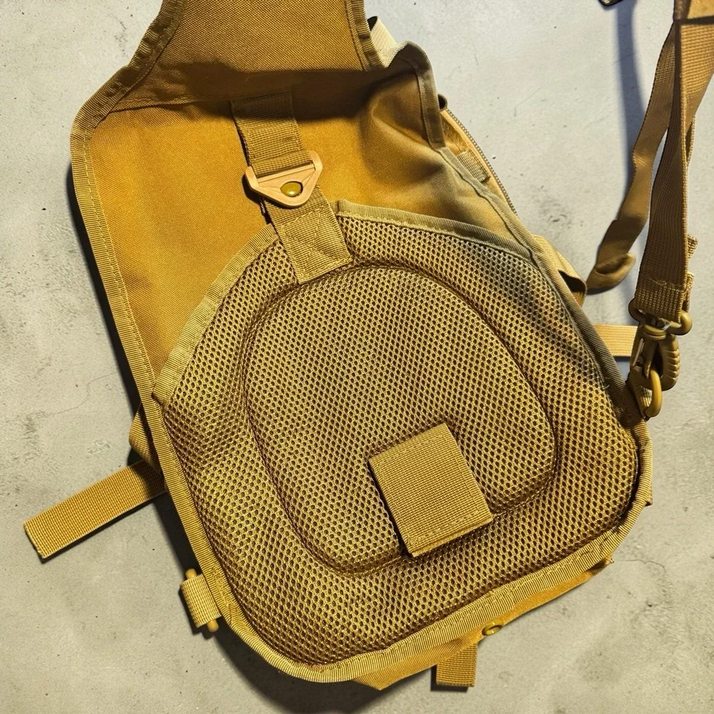 Tan Tactical Backpack MOLLE Military Style EDC Bug‎ Out Bag Hiking Daypack